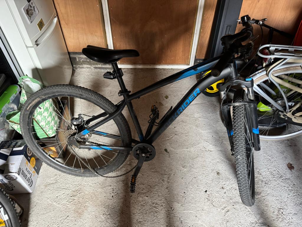 Rockrider mountainbike voor onderdelen (derailleur defect), Gebruikt, Ophalen, Overige merken, Minder dan 10 versnellingen