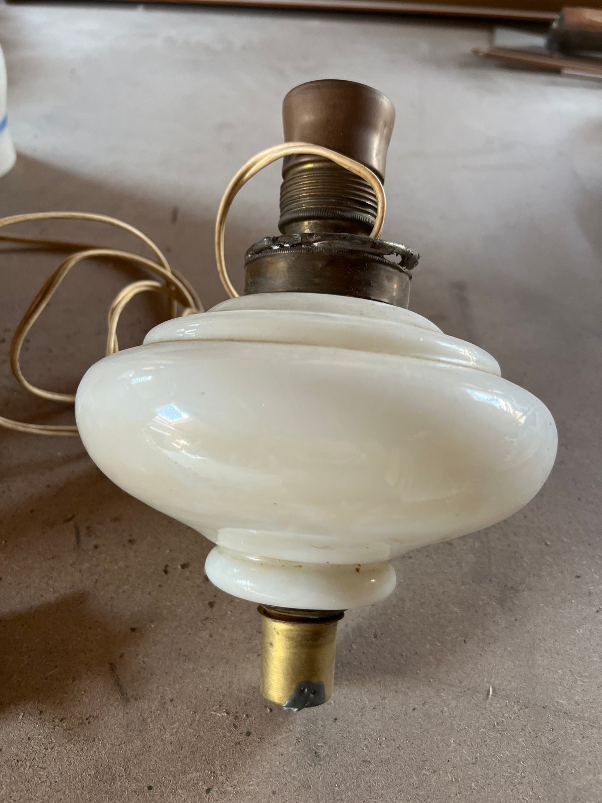 Vintage opaline glazen lamp, Ophalen of Verzenden
