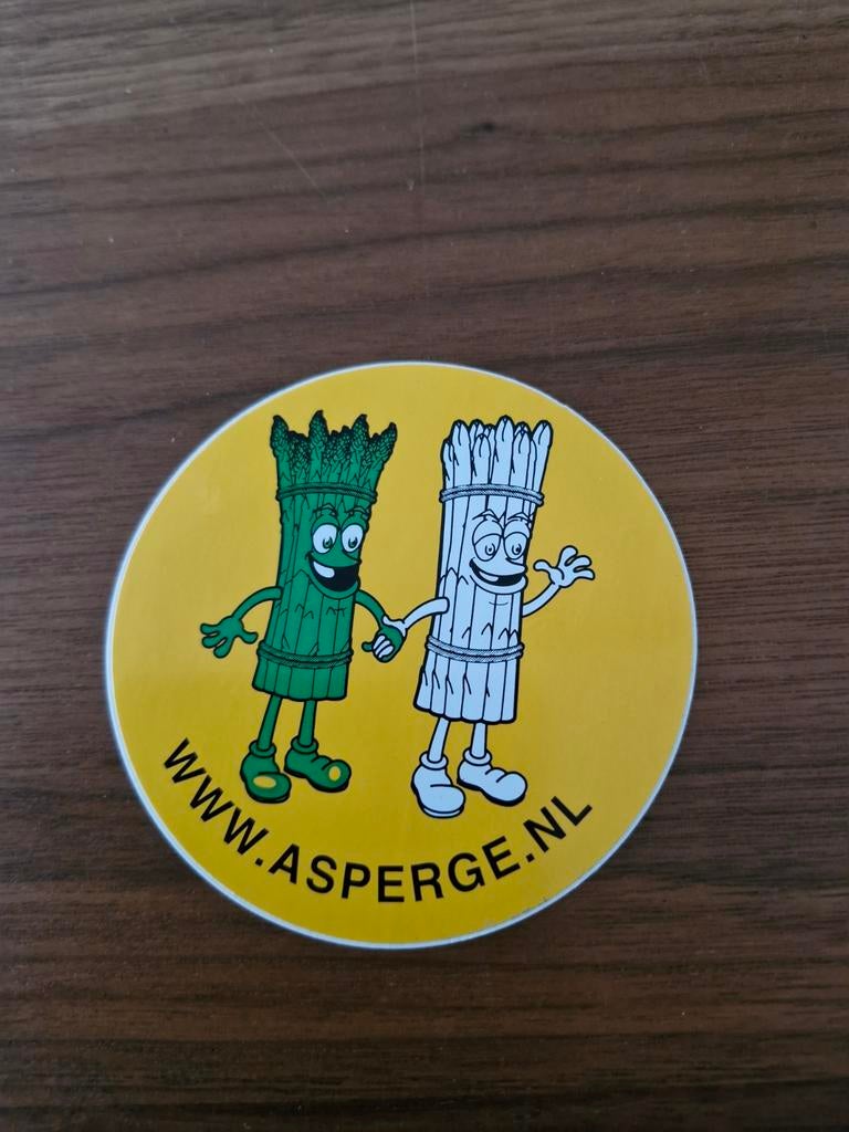 6645 Leuke Asperge sticker - Groene en Witte Asperge, Verzamelen, Stickers, Nieuw, Ophalen of Verzenden