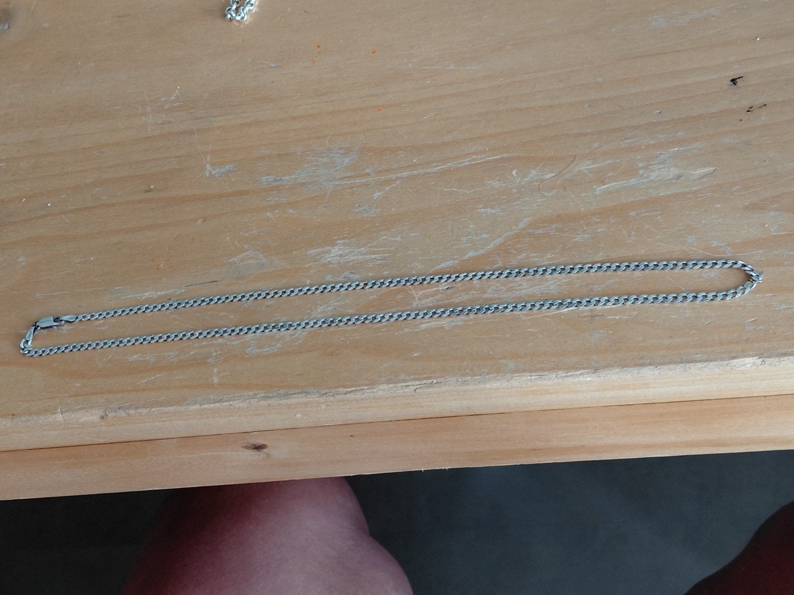 MOOI GAVE ZILVEREN  PLATTE SCHAKEL KETTING 50 CM 925 GEMERKT, Antiek en Kunst, Ophalen of Verzenden, Zilver