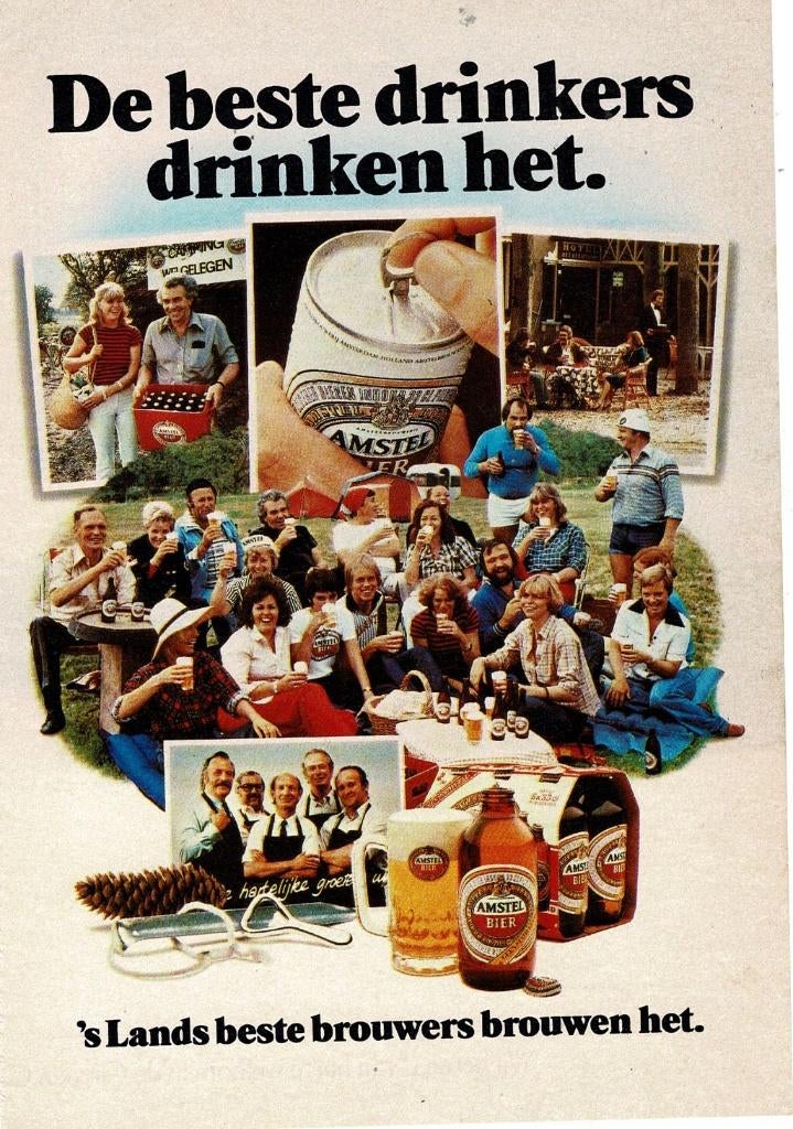 In Cafe met Biljart drinken wij AMSTEL BIER 1977, Verzenden, Zo goed als nieuw, Overige typen