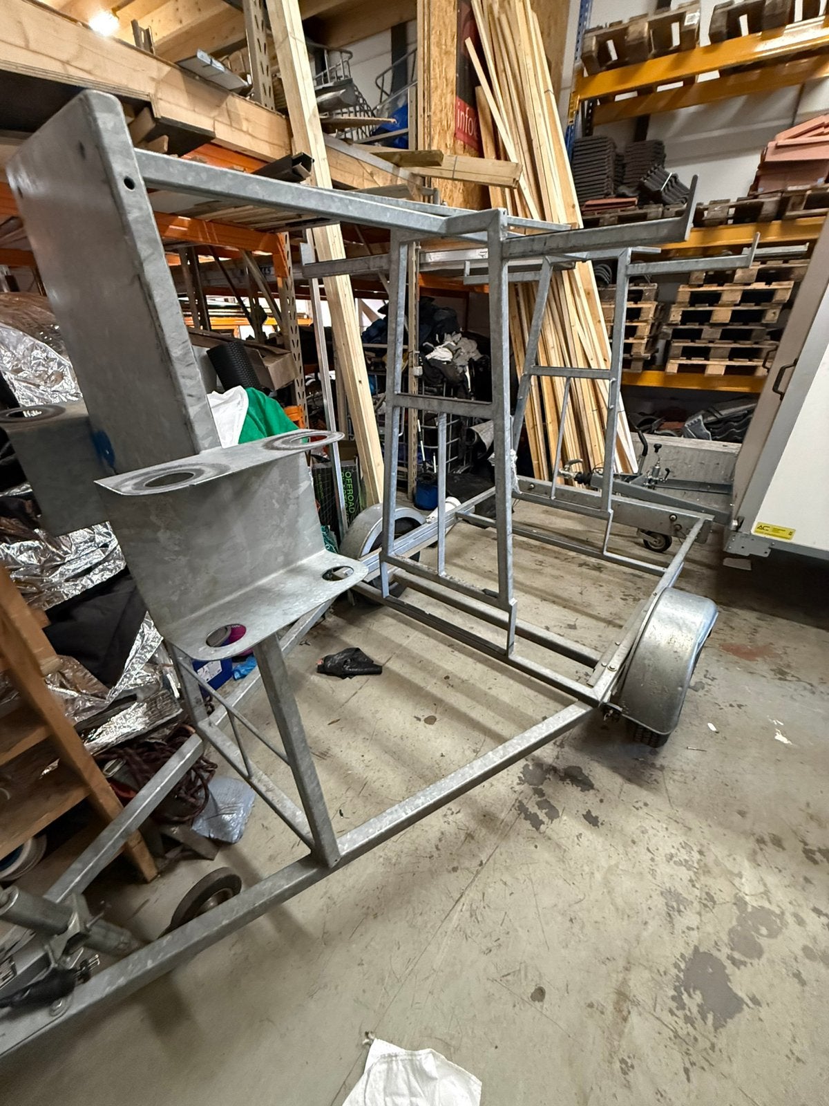 Steiger aanhanger/kar, Ophalen of Verzenden, Zo goed als nieuw, Overige typen, Minder dan 2 meter