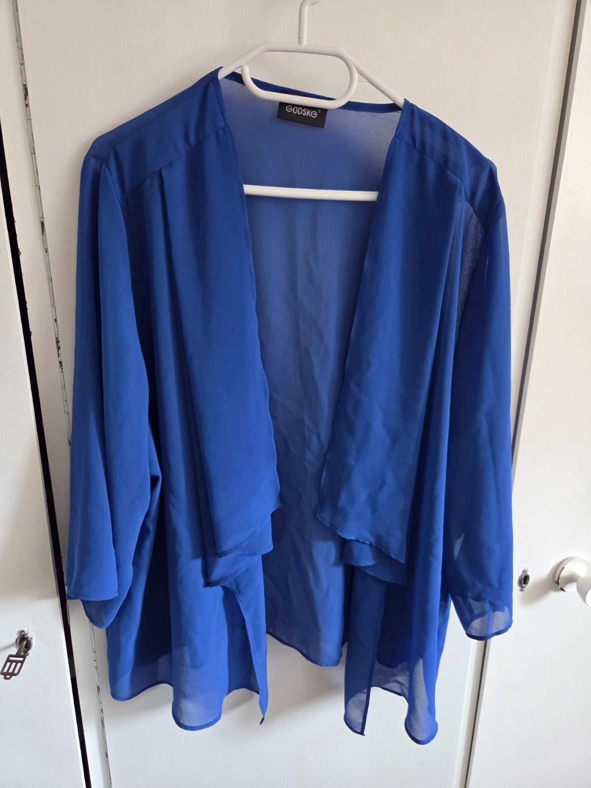 Godske Chiffon Kimono / Open Blazer blauw Maat 50, Godske, Blauw, Ophalen of Verzenden, Zo goed als nieuw