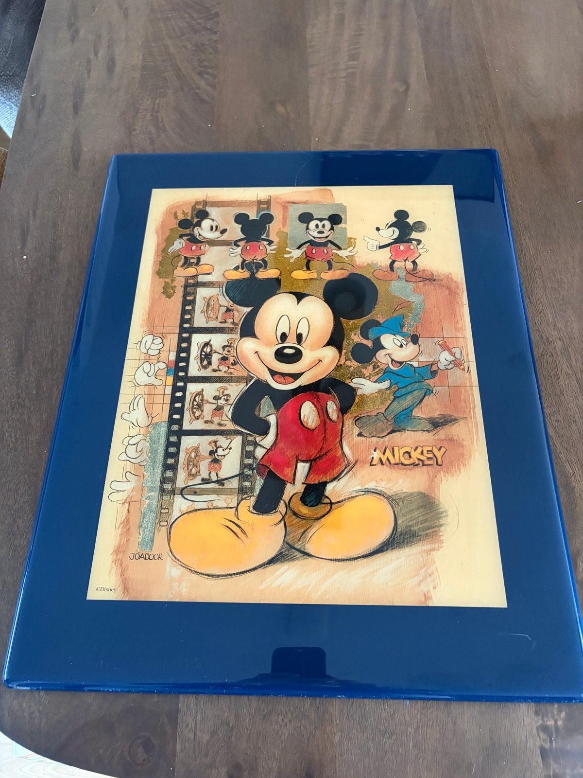 Vintage lithografie Mickey Mouse door JOADOOR, Antiek en Kunst, Ingelijst, Ophalen of Verzenden, Personages en Fantasiefiguren