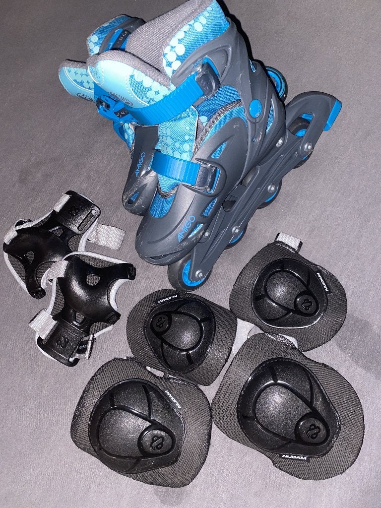 Amigo Kids Inline Skates + Nijdam Protection Pads Maat 20-33, Ophalen, Kinderen