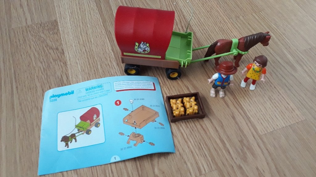 Playmobil Country - 5228 pony met huifkar, Complete set, Ophalen of Verzenden, Zo goed als nieuw, Country