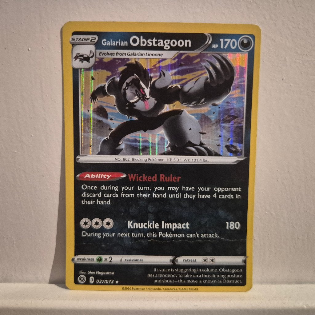 Galarian Obstagoon CPA 037/073 - Pokémon, Hobby en Vrije tijd, Ophalen of Verzenden, Nieuw, Losse kaart