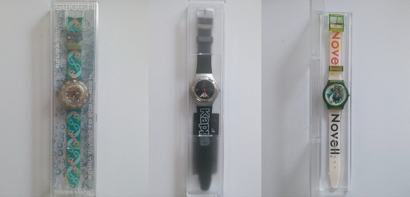 Vintage Swatch, Kappa Limited Edition, Novell promo, Ophalen of Verzenden, Nieuw, Kunststof, Swatch