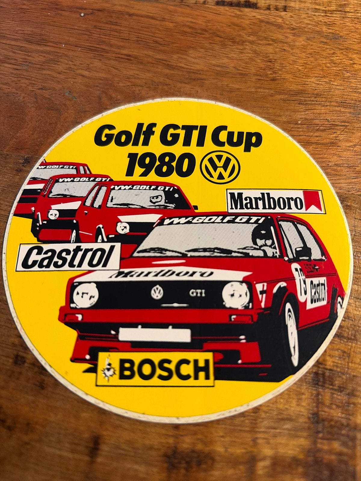 Vintage Golf GTI Cup 1980 Sticker - Auto Sport Reclame, Verzamelen, Ophalen of Verzenden, Gebruikt, Auto of Motor