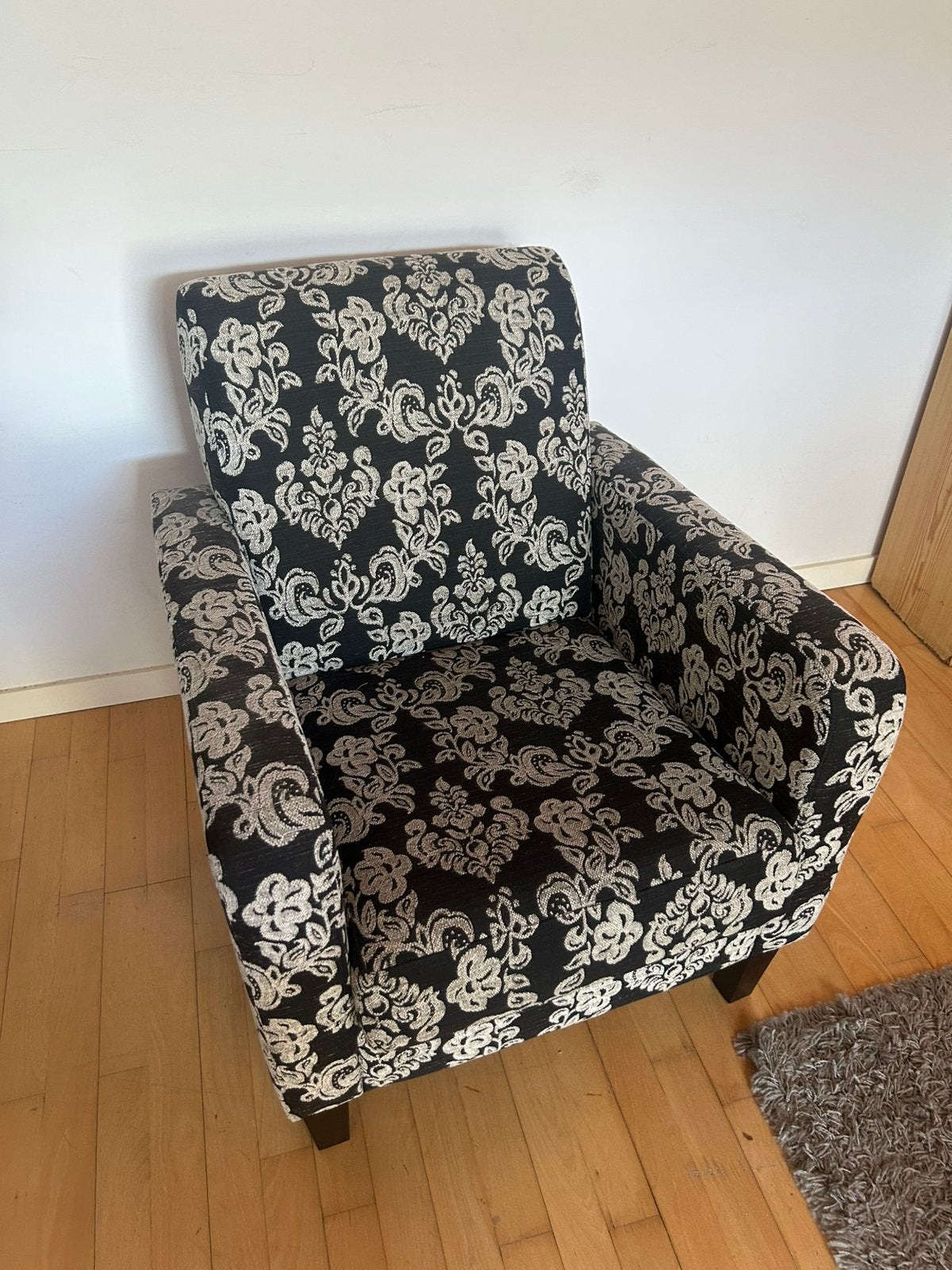 Fauteuil / stoel zwart-wit, Huis en Inrichting, Fauteuils, Ophalen, Gebruikt, 75 tot 100 cm, Stof