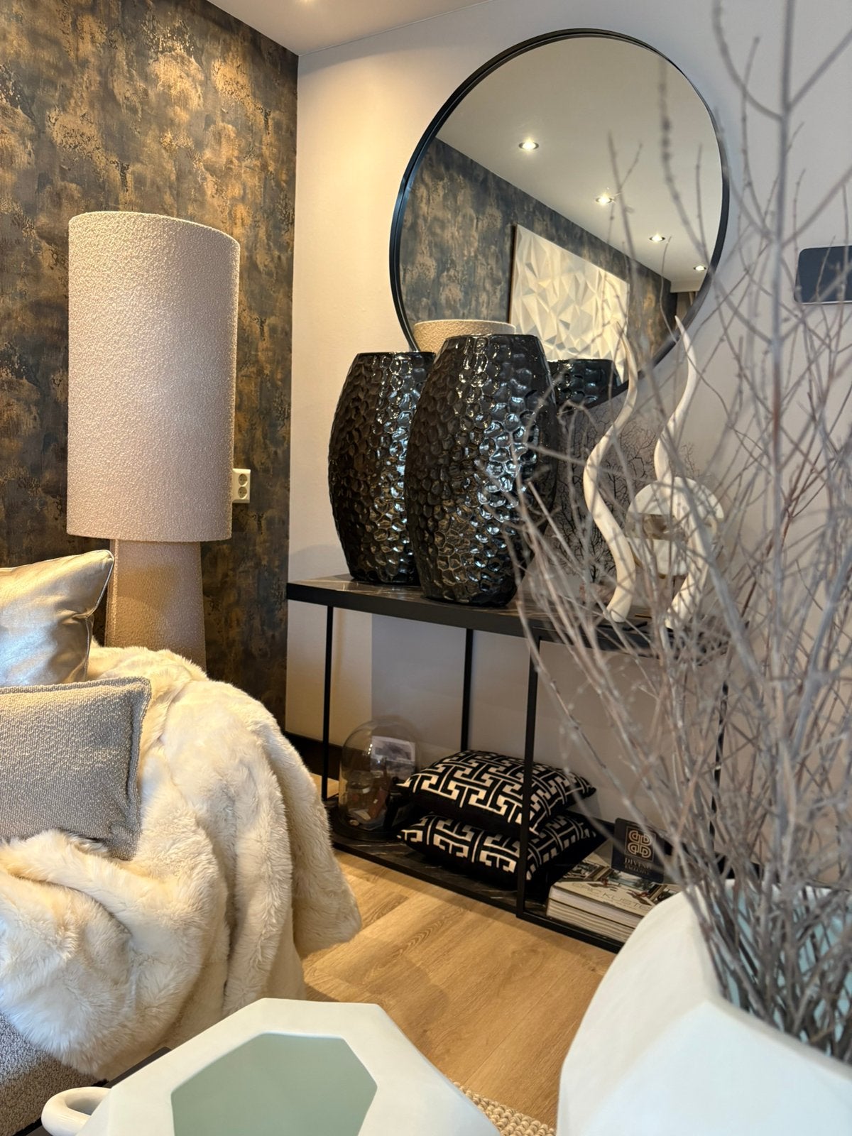 Super luxe grote hoge xxl vazen potten van PTMD 70x45 cm, Ophalen, Zo goed als nieuw, Overige kleuren