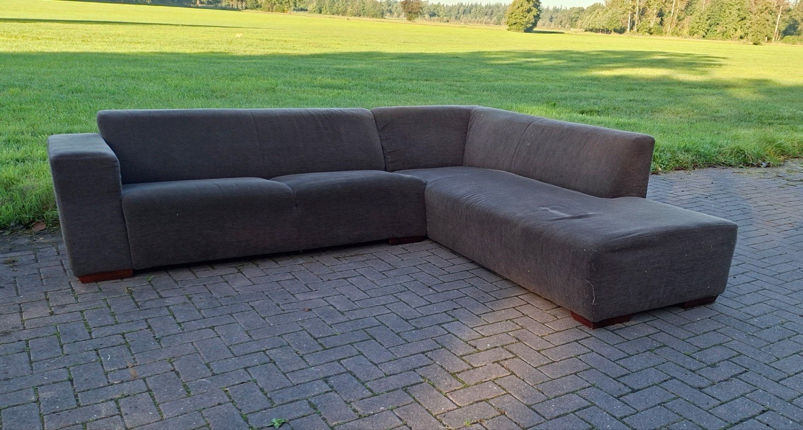 grote hoekbank 275x250, Ophalen, Gebruikt, Stof