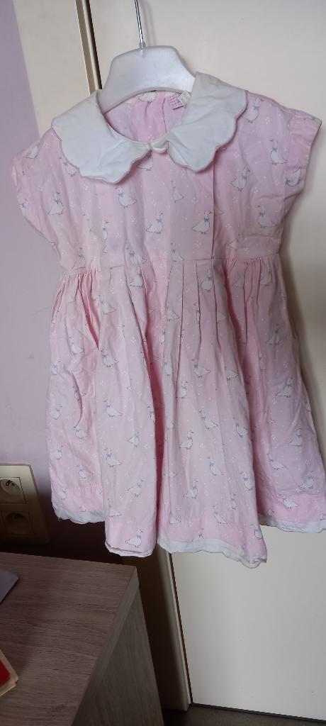 roze jurk witte kraag moeder gans Jacadi maat 86, Kinderen en Baby's, Babykleding | Maat 86, Jurkje of Rokje, Ophalen of Verzenden
