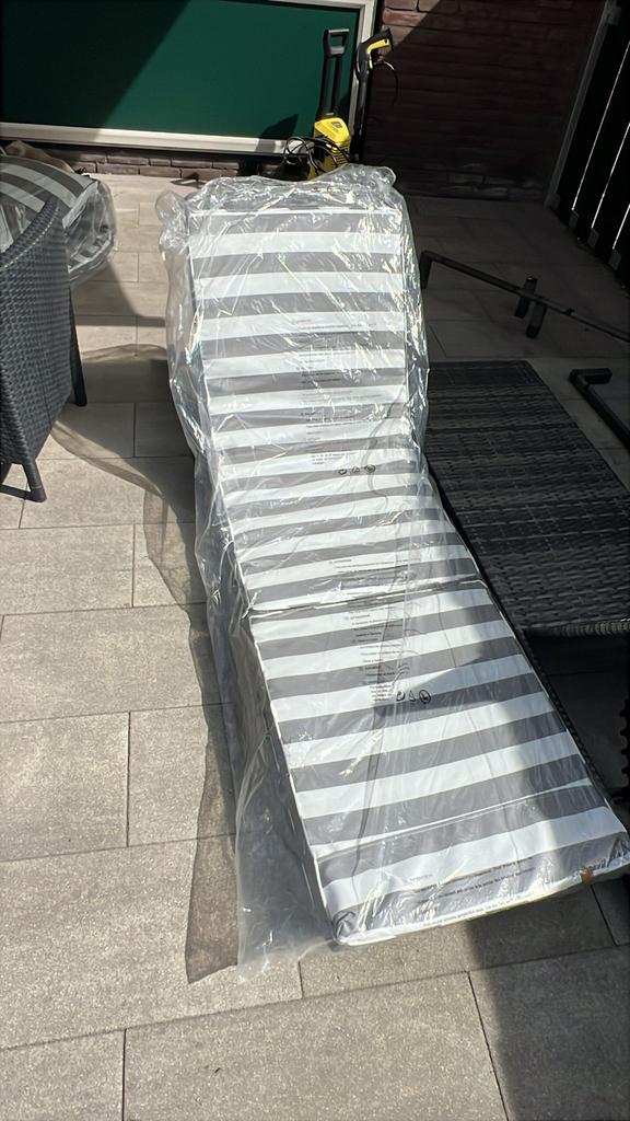 Ligbed met kussens, Tuin en Terras, Ligbedden, Ophalen, Gebruikt, Wicker, Verstelbaar