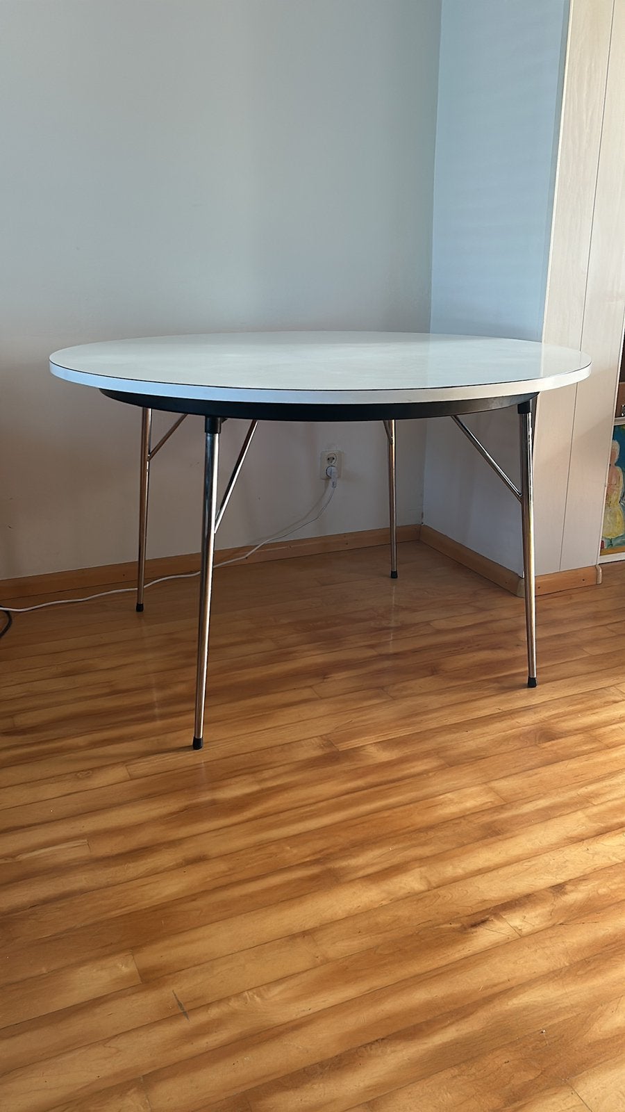 Vintage ronde eettafel Midcentury Jaren 60, Ø 120 cm, Ophalen, Gebruikt, Rond, Retro vintage hippy