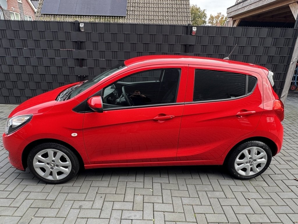 Opel KARL 1.0 ecoFLEX Edition 2016| ROOD| AIRCO| CRUISE| NAP, 839 kg, Stof, Gebruikt, Euro 6