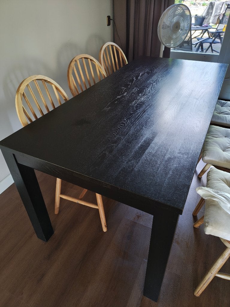 Massief houten eettafel 180x85 + houten salontafel, Ophalen, 50 tot 100 cm, Zo goed als nieuw, 150 tot 200 cm