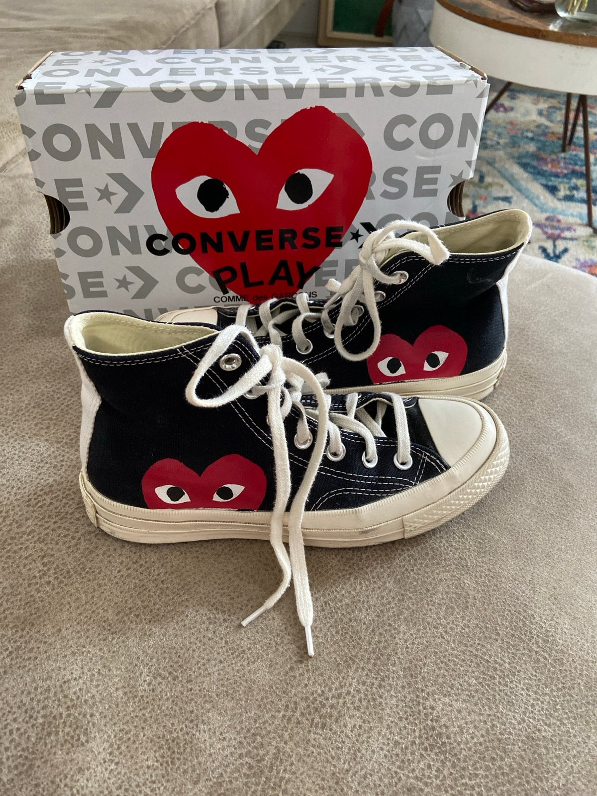 Converse Comme des Garçons PLAY Chuck 70 High Top, Kleding | Dames, Ophalen of Verzenden, Zo goed als nieuw, Zwart, Sneakers of Gympen