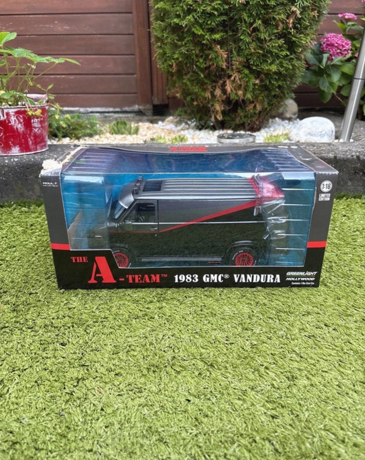 A-Team 1983 GMC Vandura Modelauto 1:18 Greenlight, Ophalen of Verzenden, Zo goed als nieuw, Auto, Overige merken