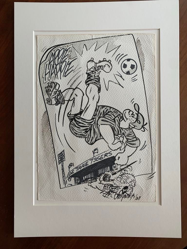 Originele Dik Bruynesteyn tekening - Appie Happie, Antiek en Kunst, Ophalen of Verzenden