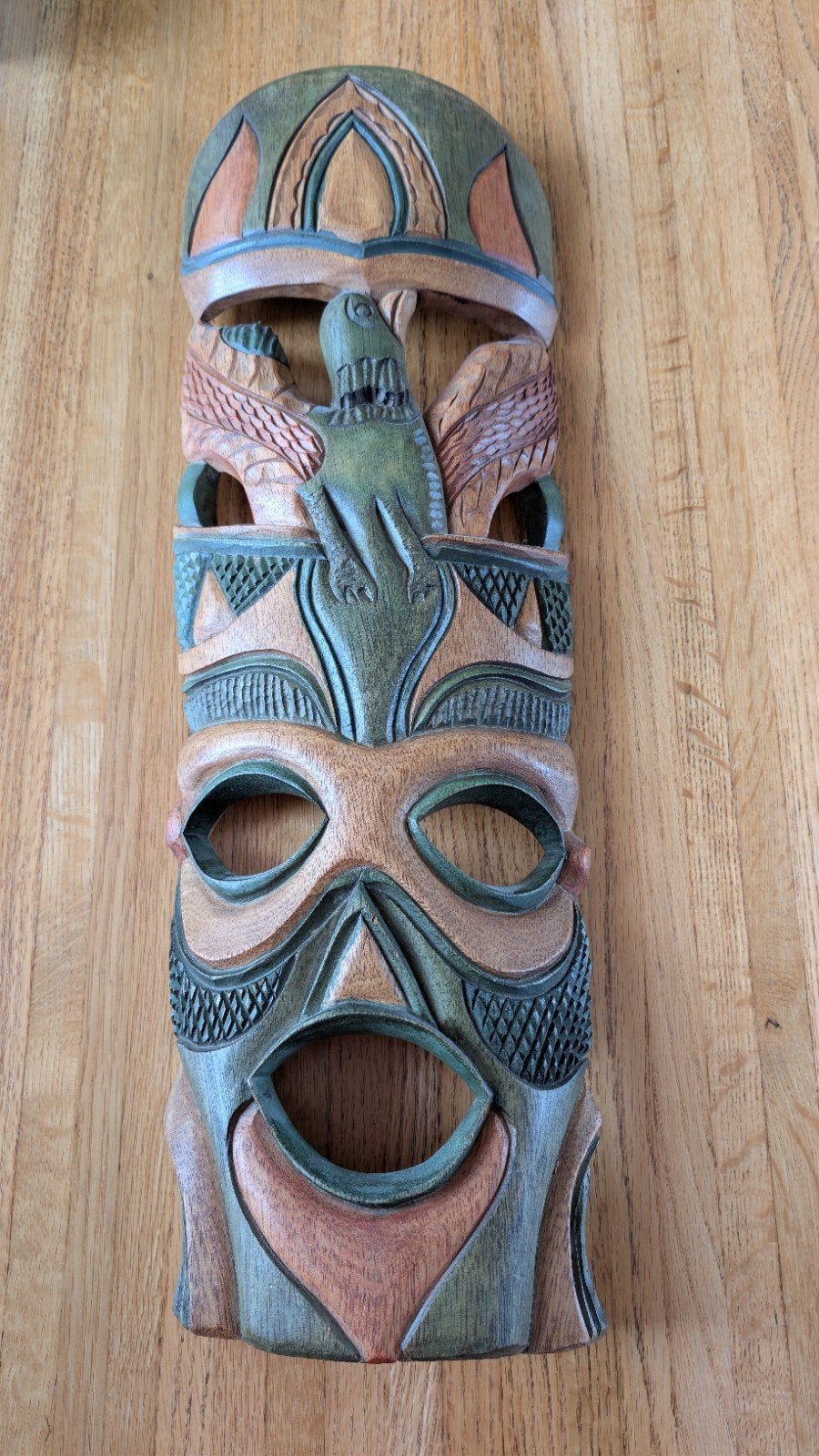 Mooi houten tiki stijl masker, Handgemaakt, 20 - 50 cm, Hout, Overige stijlen