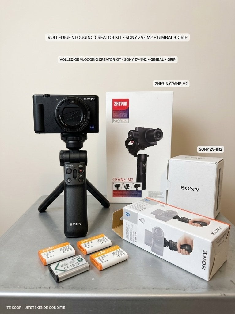 Sony ZV-1 II Vlogging Kit + Zhiyun Gimbal + Grip & 4 Accu's, Audio, Tv en Foto, Ophalen, Accu, Zo goed als nieuw, Sony