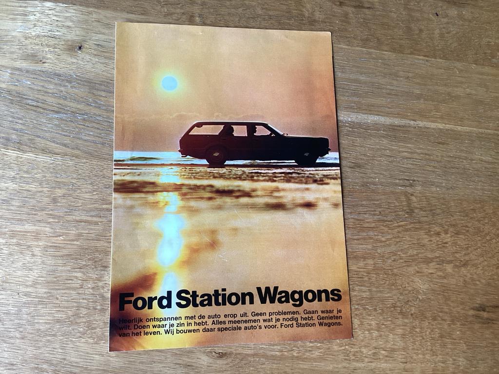 Ford Station Wagons Brochure - Escort, Taunus 1971, Ophalen of Verzenden, Gelezen, Ford