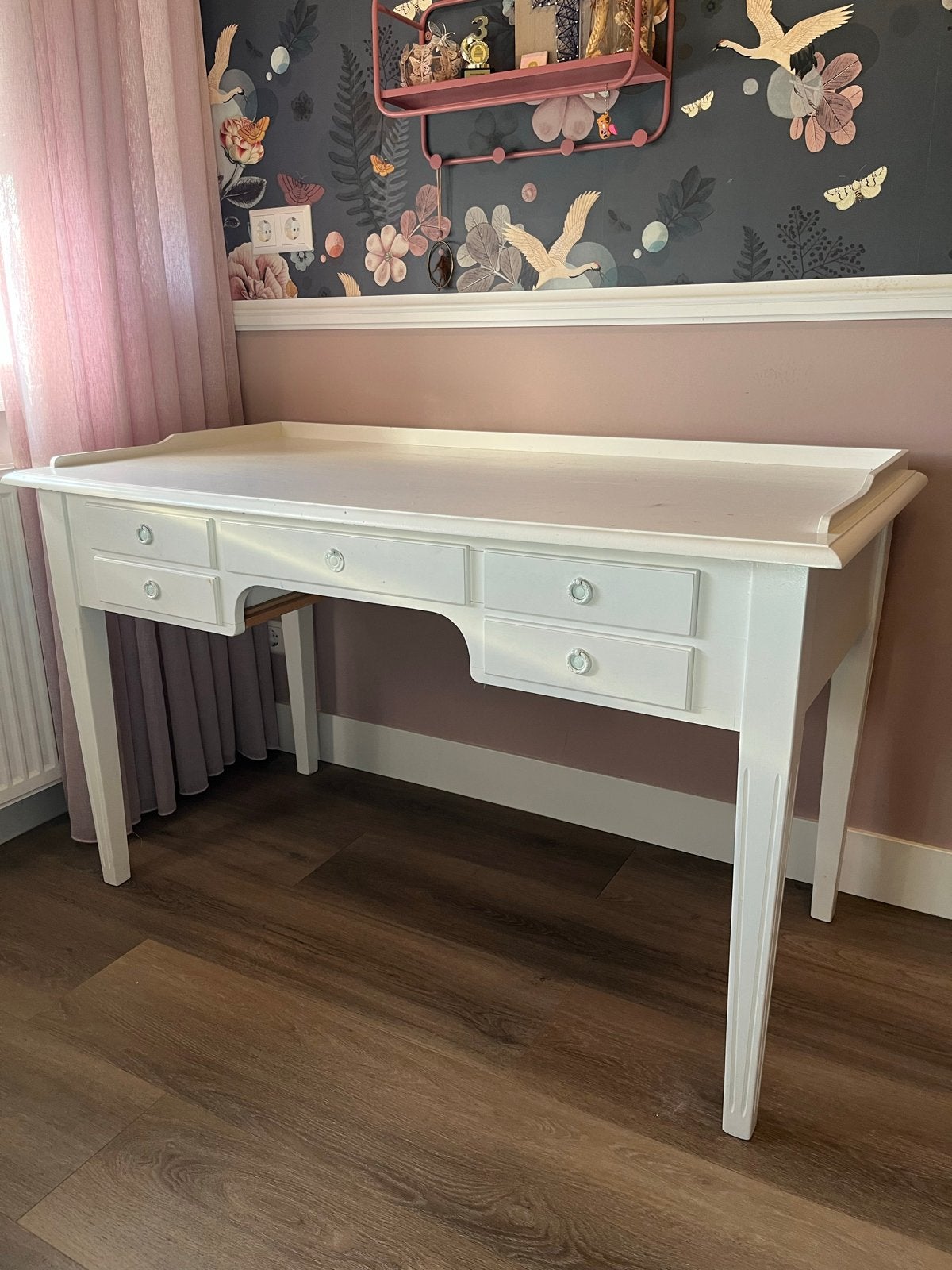 Wit bureau met lades - ideaal voor thuiswerkplek of kinderka, Ophalen, Overige typen, Vintage, Zo goed als nieuw