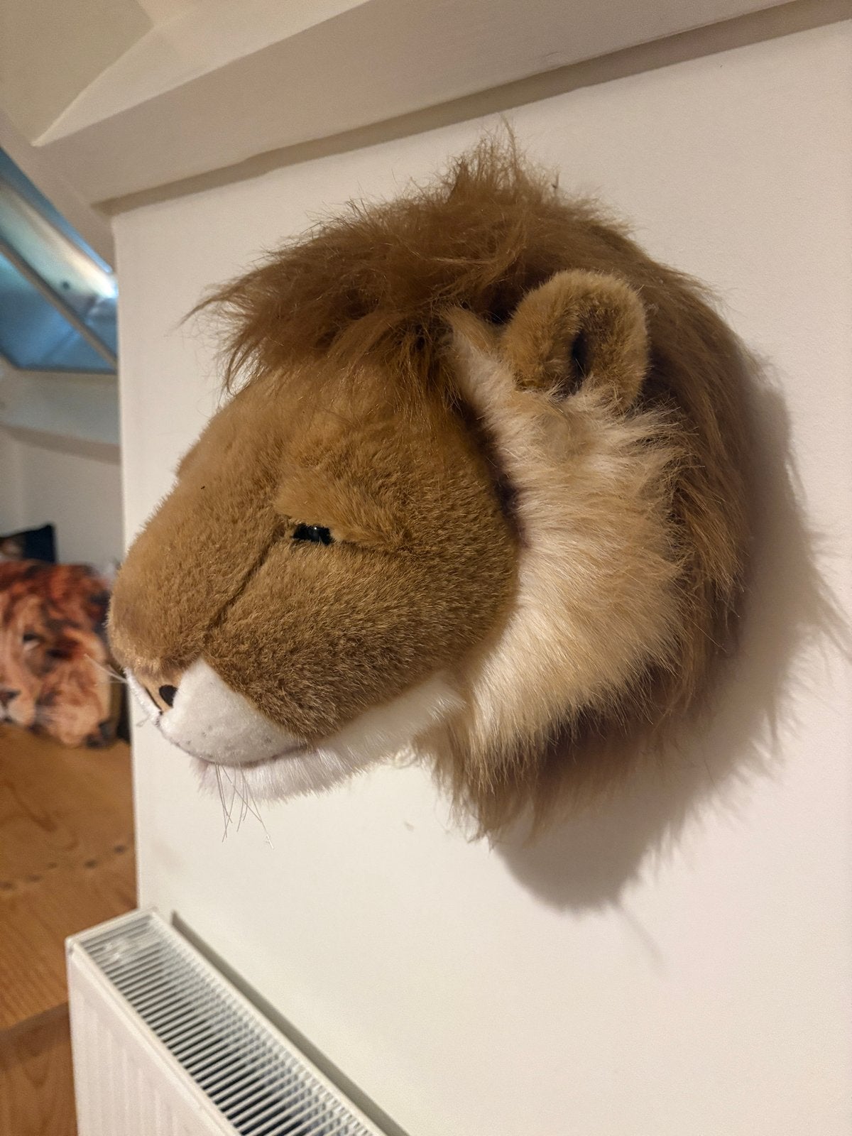 Pluche Leeuwenkop Wanddecoratie - Zo goed als nieuw, Ophalen, Zo goed als nieuw, Wild dier, Opgezet dier