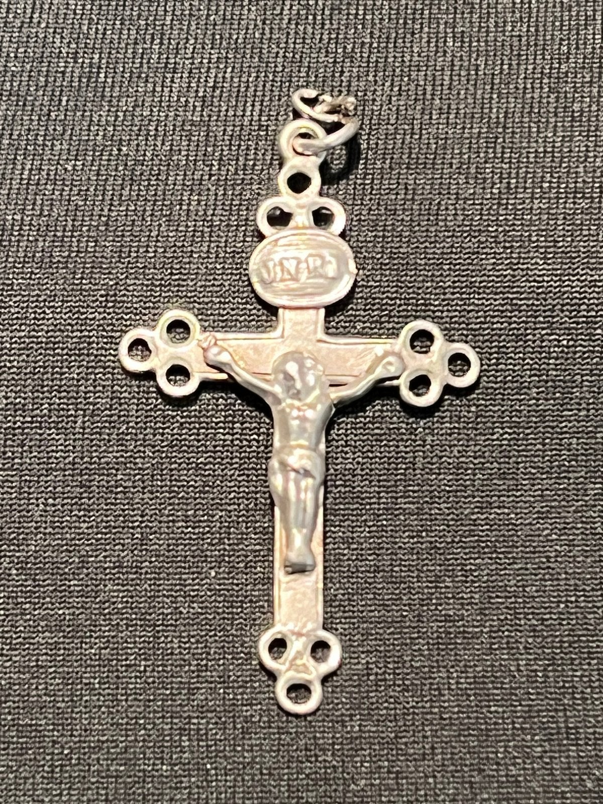 Antiek zilver kruisje met corpus., Antiek en Kunst, Ophalen of Verzenden, Zilver