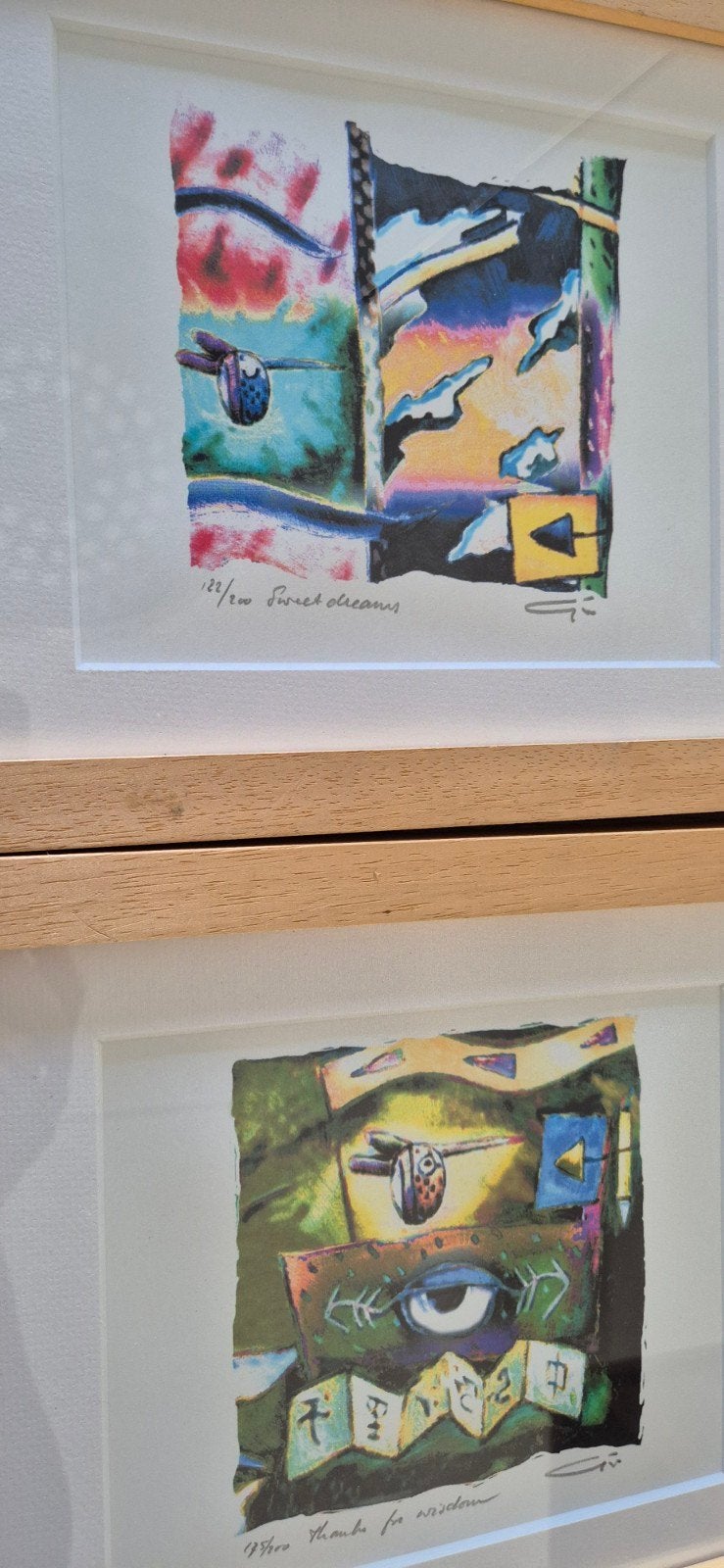 Twee ingelijste, gesigneerde en genummerde zeefdrukken, Ophalen of Verzenden, Zeefdruk, Ingelijst, 2000 tot heden
