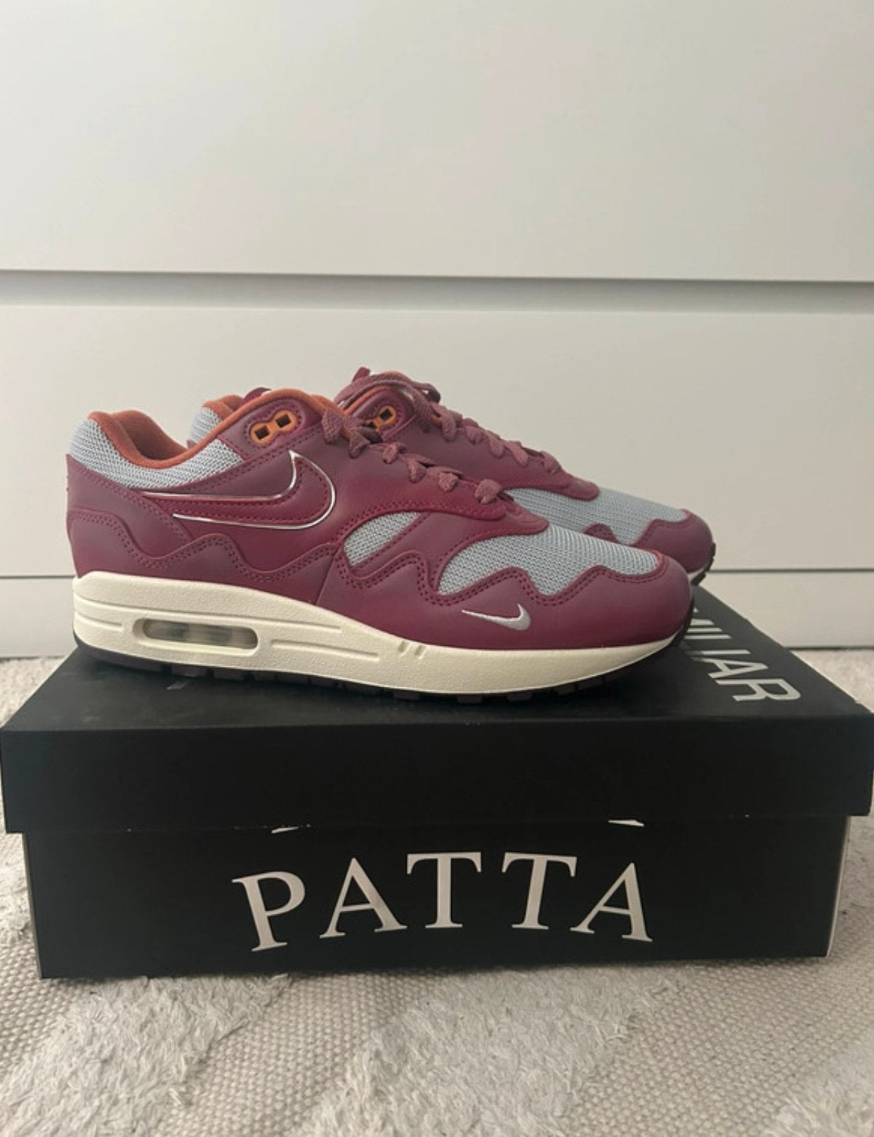 Nike air max 1 Patta Rush Maroon maat 41, Ophalen of Verzenden, Nieuw, Overige kleuren
