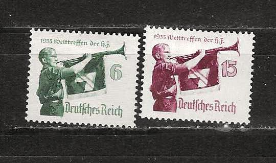 Reich 584-585 pf met plakker, Ophalen of Verzenden, Duitse Keizerrijk, Postfris
