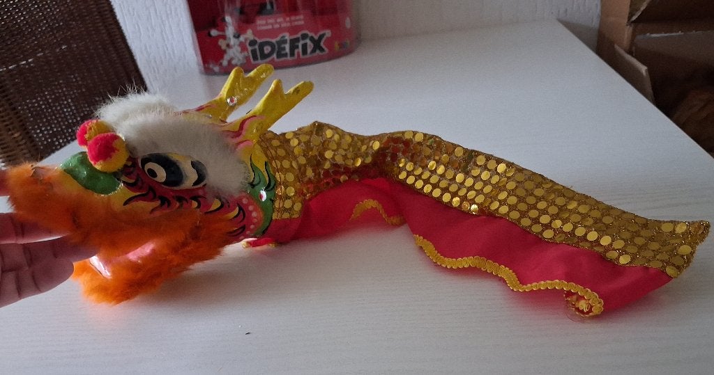 Vintage lion dance/ chinese draak pop, Ophalen of Verzenden, Gebruikt, Overige typen