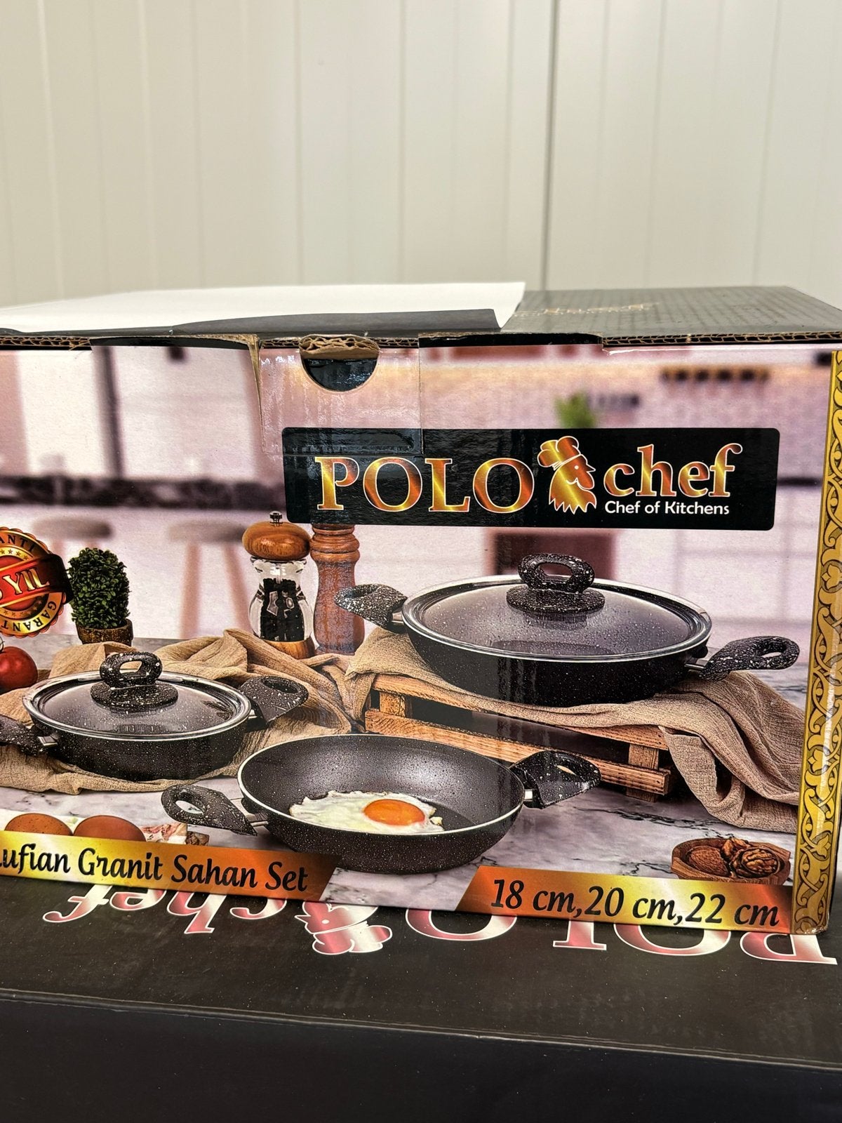Polo Chef Granit Sahan Pannenset - 3-delig, Overige materialen, Antiaanbaklaag, Nieuw, Pannenset