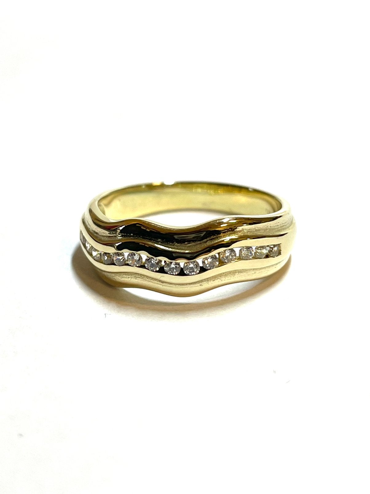 8k gouden ring met zirkonia, 18 tot 19, -, -, Ophalen of Verzenden