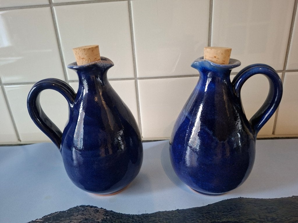 te koop olie- en azijnstelletje, nieuw, blauw, Nieuw, Ophalen of Verzenden, Steen/keramiek, Overige typen