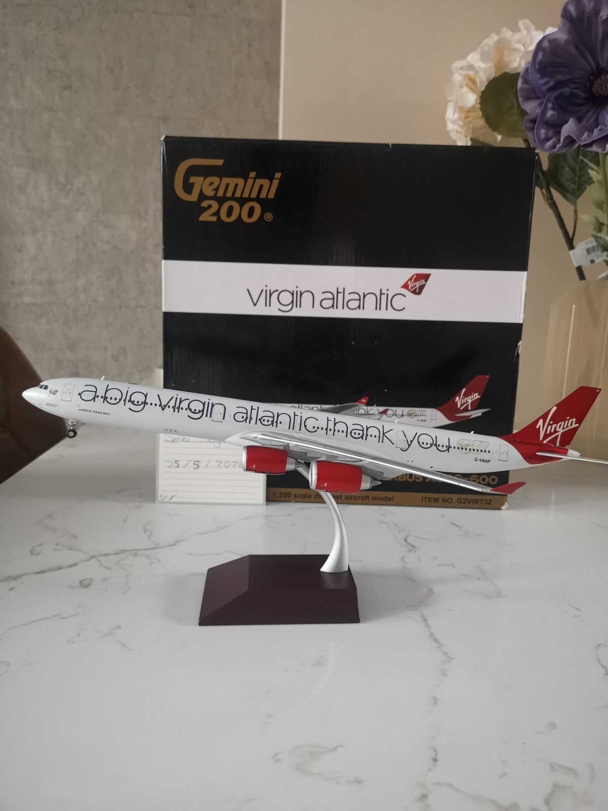 Virgin Atlantic A340-600 Gemini Jets 1:200 G2VIR733 G-VNAP, Overige merken, 1:200 of kleiner, Nieuw, Ophalen of Verzenden