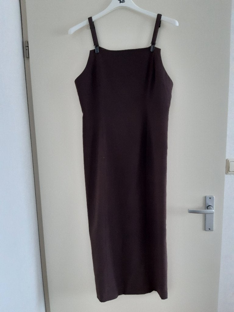 Jurk overgooier model, Bruin, Zo goed als nieuw, Onder de knie, Ophalen