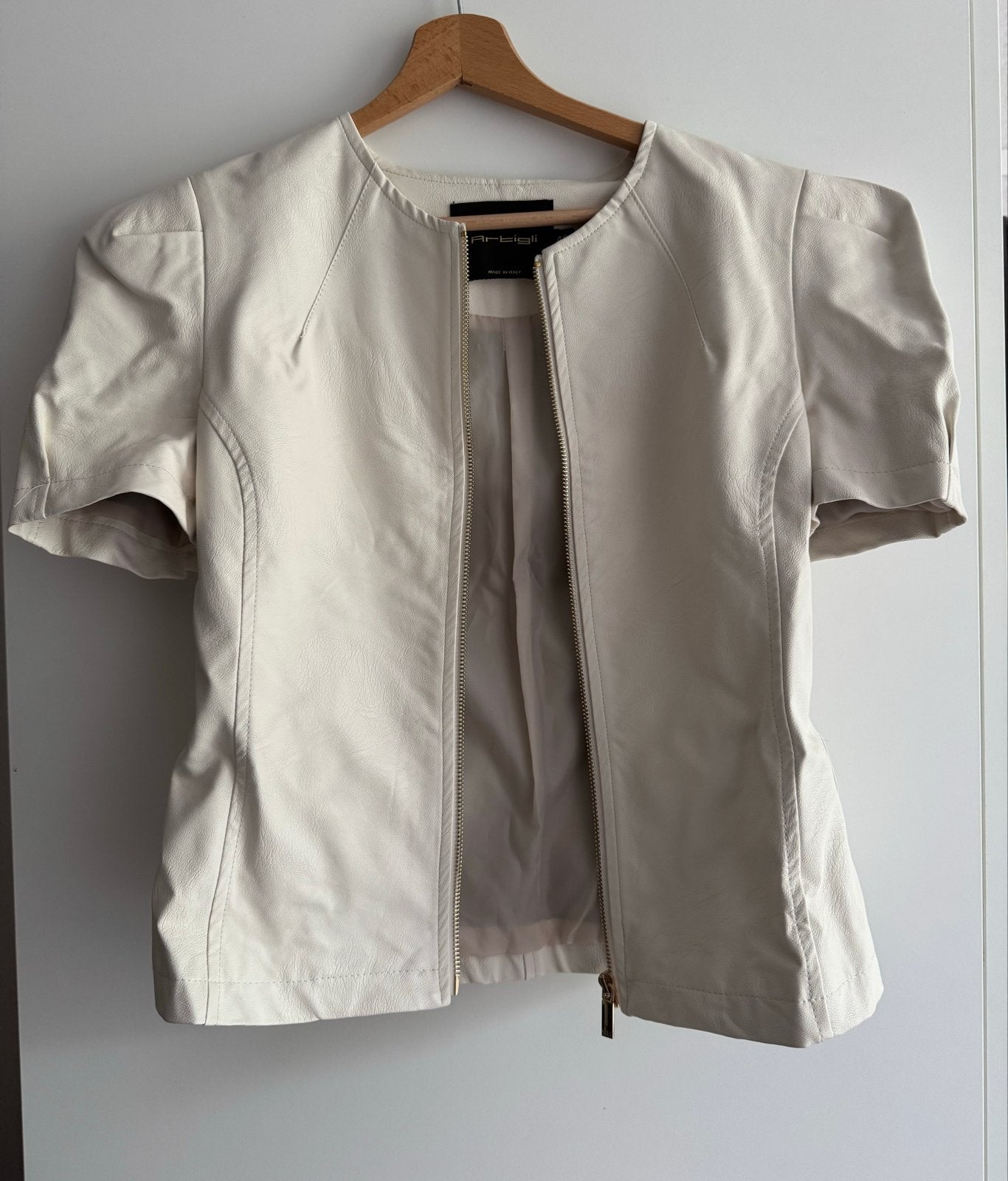 Crèmekleurige top met rits, maat 40 (valt klein), Kleding | Dames, T-shirts, Beige, Korte mouw, Gedragen, Ophalen