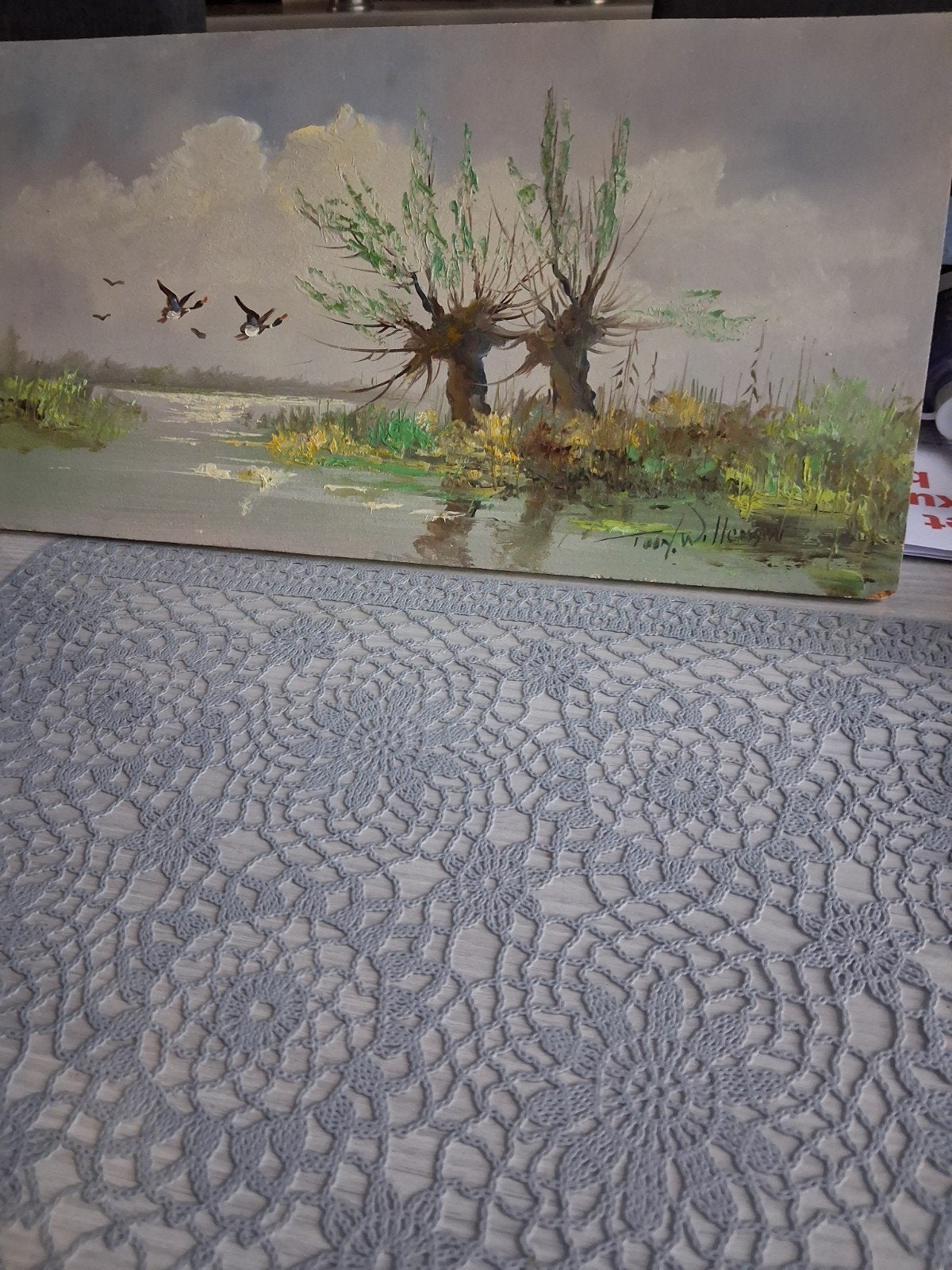 Herfsttafereel van Toon Willemsen - Olieverf op paneel, Antiek en Kunst, Kunst | Schilderijen | Klassiek, Ophalen of Verzenden
