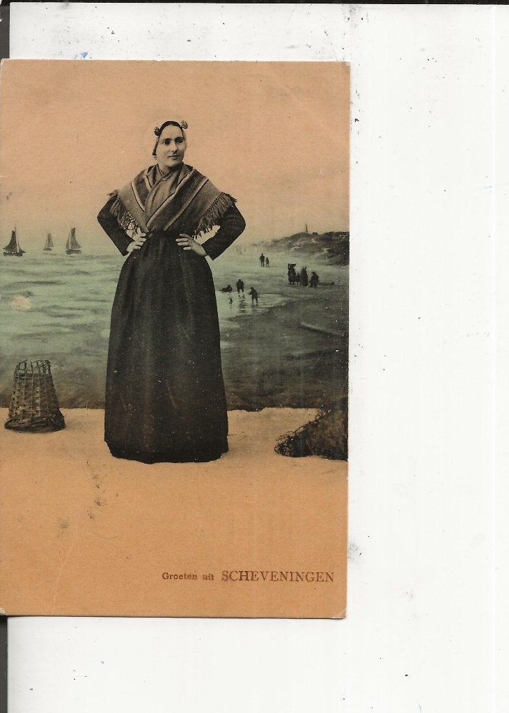 Scheveningen Jonge vrouw in Klederdracht Tulpkaart 30-4-1907, Ophalen of Verzenden, Voor 1920, Gelopen, Zuid-Holland