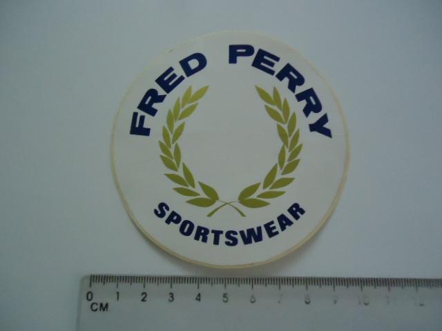sticker oud FRED PERRY Sportswear vintage mode merk retro, Verzenden, Zo goed als nieuw, Bedrijf of Vereniging