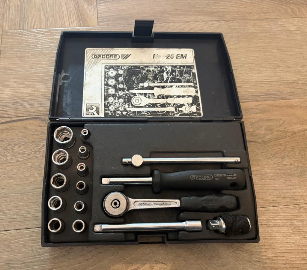 Gedore Dopsleutel set 6-kant 1/4", 16-delig, Auto diversen, Autogereedschap, Ophalen of Verzenden, Gebruikt