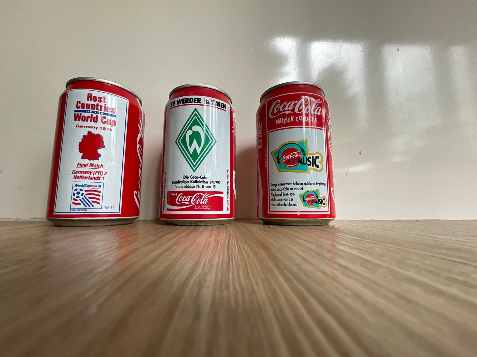 Coca-Cola verzamelblikjes: WK '74, Werder Bremen, Music, Verzamelen, Ophalen of Verzenden, Gebruikt