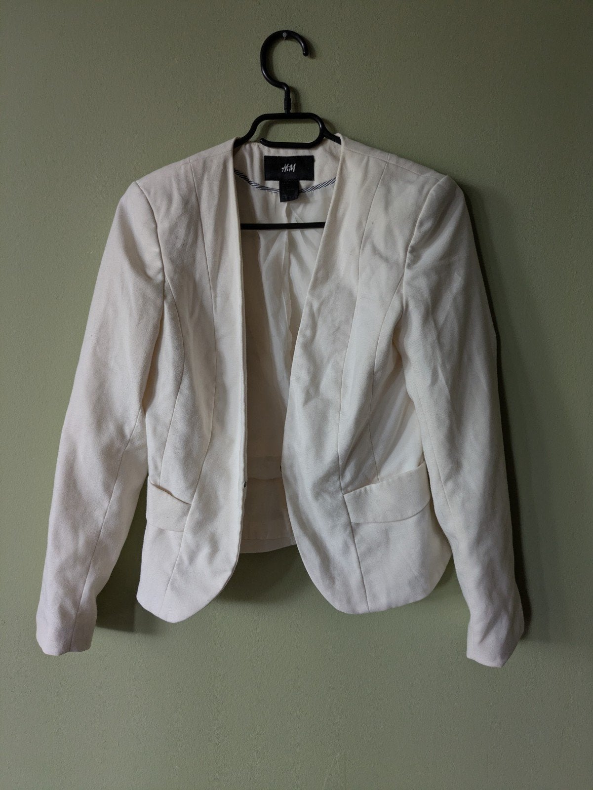 H&M Jasje Maat XS (4), Kleding | Dames, Jasjes, Kostuums en Pakken, H&M, Wit, Ophalen of Verzenden, Zo goed als nieuw