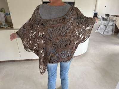 Bruine katoenen poncho, Ophalen of Verzenden, Nieuw, Bruin