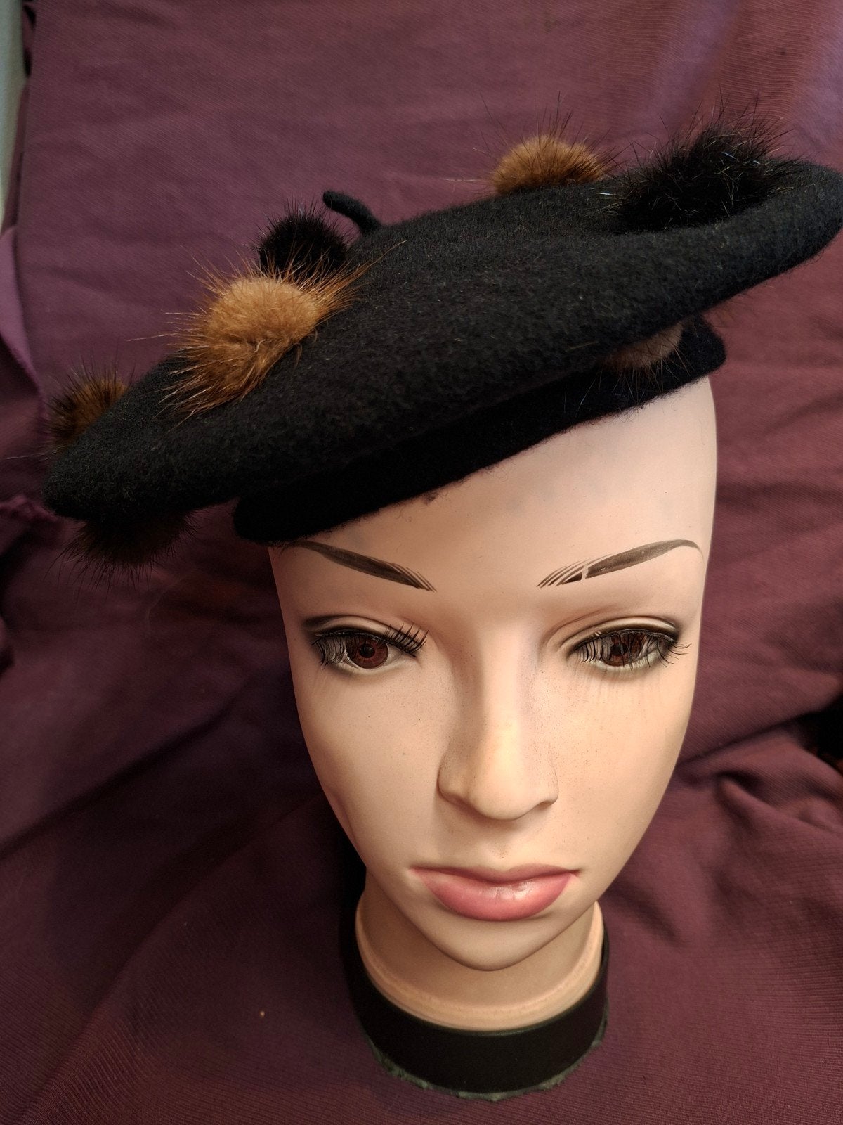 Vintage Baret Maison de Bonneterie, Ophalen of Verzenden