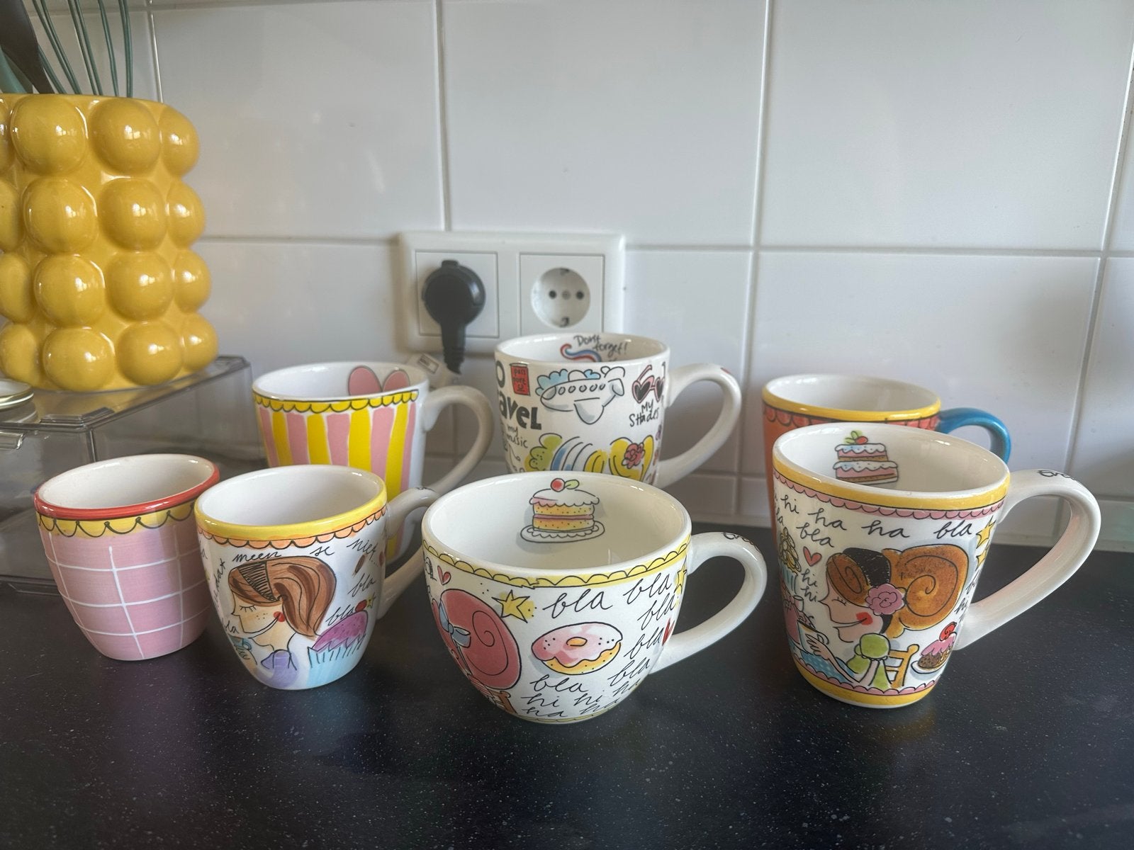 Set van Blond Amsterdam servies - Gebruikt, Ophalen, Gebruikt, Kom(men), Aardewerk