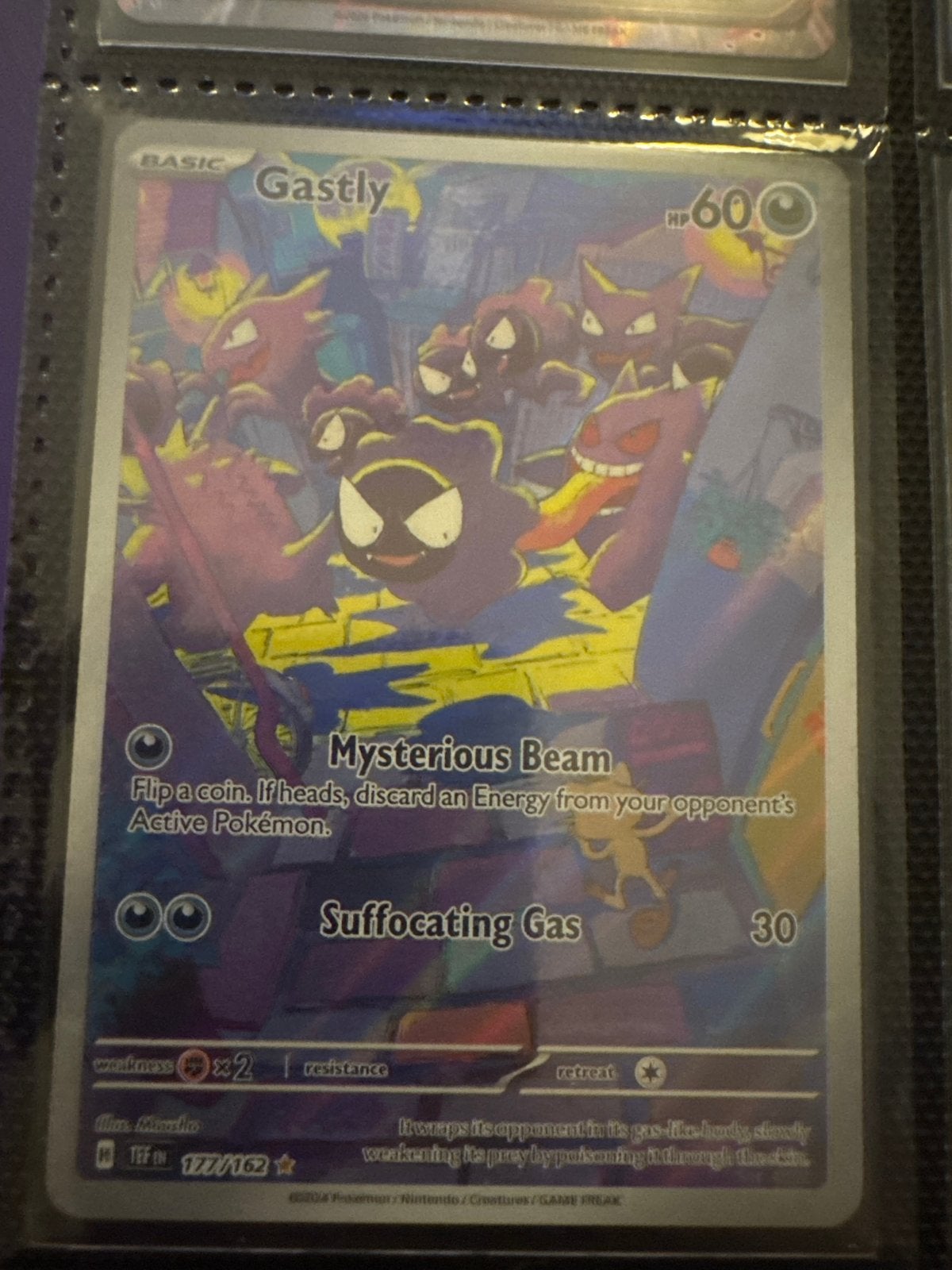 Gastly 177/162 Pokemon kaart (Full Art), Ophalen of Verzenden, Zo goed als nieuw, Losse kaart